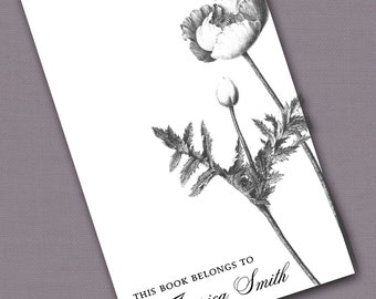 Personalized Bookplates....24qty...Choose your color... Poppy