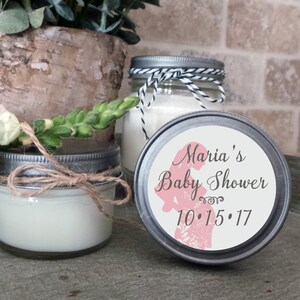 Personalized Soy Candle Favors: Baby Shower, Wedding (Set of 12)
