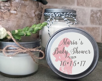 Soy Candle Wedding Favors - Set of 12  - 4 or 8 oz  - Baby Favor Candles- Personalized Baby Favors/Shower Favors