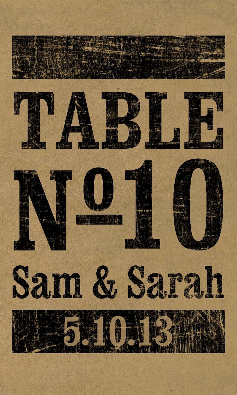 Wine Label Table Numbers.... Kraft Vintage Stamp Etsy