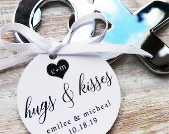 Hugs and Kisses XOXO w/ Personalized Tag 25qty + /Wedding Favor/Shower Favor CLEARANCE