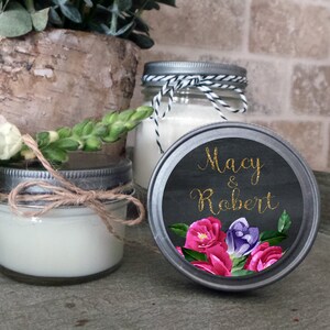 Personalized Soy Candle Wedding Favors: Scented Party Gift Set