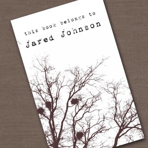 Personalized Bookplates....24qty...Choose your color... Bare Tree