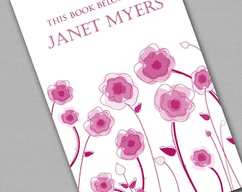 Personalized Bookplates....24qty...Choose your color... Flower Patch