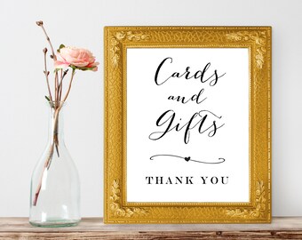 Cards and Gifts, 8x10 Digital Printable Sign, Instant Download, Wedding Sign