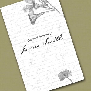 Personalized Bookplates....24qty...Choose your color... CLOVER FLOWER