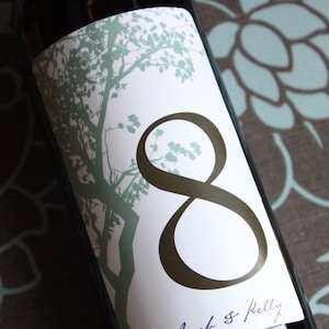 Wine Label Table Number....Choose your Colors... Elegant Tree