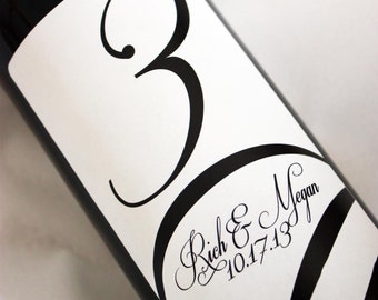 Table Number Wine Labels....Customize your Colors...Classic Swirl