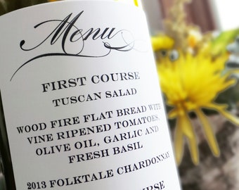 Menu Wine Label ....Choose your own Colors, Design and Text