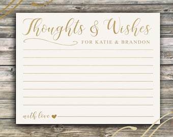 Message in a Bottle PRINTED Notes...Words of Wisdom for Bride and Groom, Shower Advice