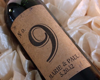 Wine Label Table Numbers.... Kraft Vintage