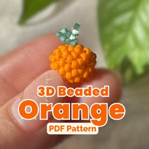 Padrão Laranja com Miçangas | Tutorial em PDF de Ponto Peyote | Joias de Frutas | Download Instantâneo