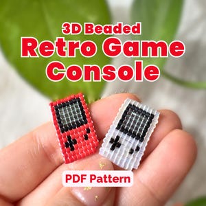 Perlenstickmuster für eine Retro-Spielkonsole | PDF-Anleitung für quadratische Stiche | Kawaii-Gamer-Anhänger | Sofort-Download