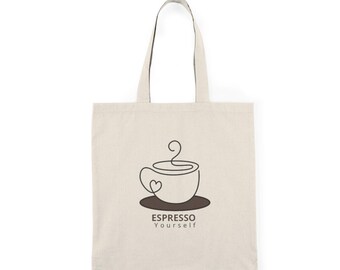 Espresso Yourself coffee cup Tote Bag | Coffee lover, cafe themed