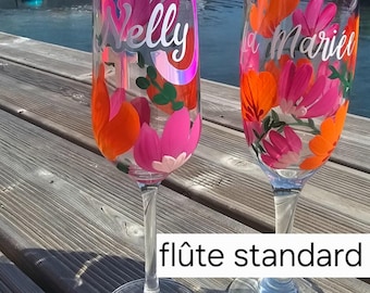 Personalized champagne flutes, for birthdays, events...