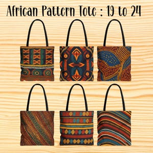 African Pattern Tote Bag, Unique African Print, Traditional Ethnic Design Eco-Friendly, Gift Idea, Shopping Boho Style, Bold Colors 3 Sizes