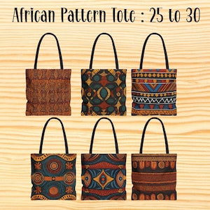 African Pattern Tote Bag Unique African Print, Traditional Ethnic Design Eco-Friendly, 3 Sizes Shopping Boho Style, Gift idea Bold Colors