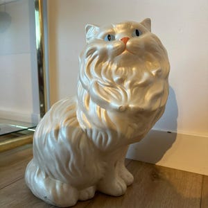 Ceramic Cat Tall Ceramic Cat Persian Giant Cat Kitsch cute Huge