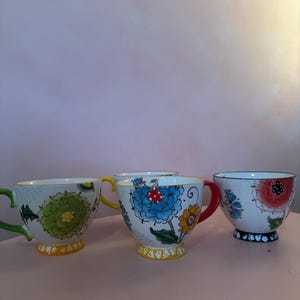 Art Deco Tea Cups Hand Painted