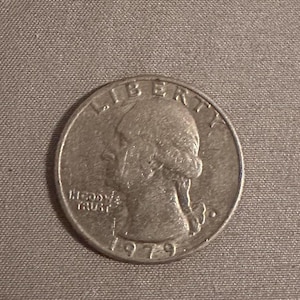 1979 D Quarter Error Coin, Circulated US Pocket Change Find, Filled Mint Mark Variety