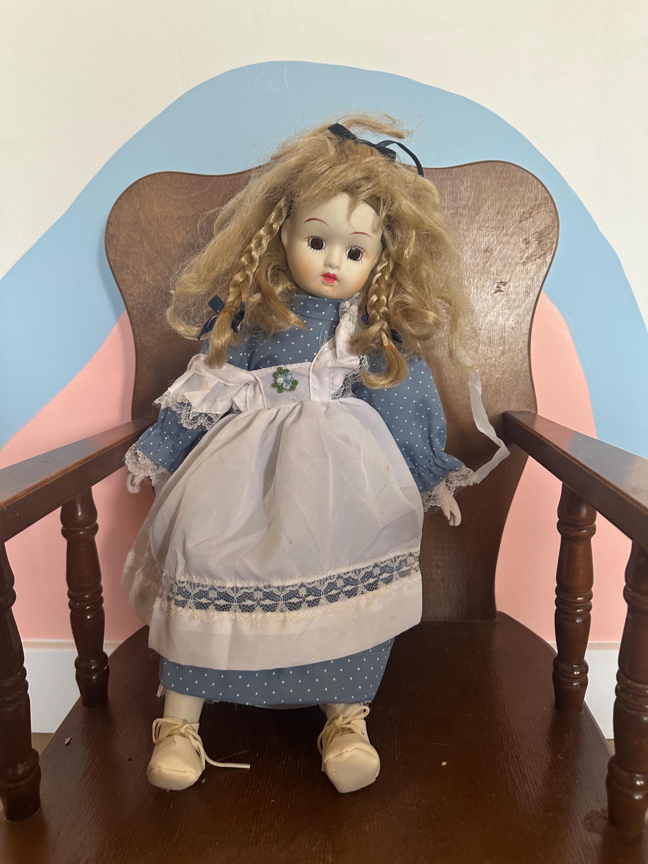 Vintage Porcelain Doll, Blue Dress - Etsy