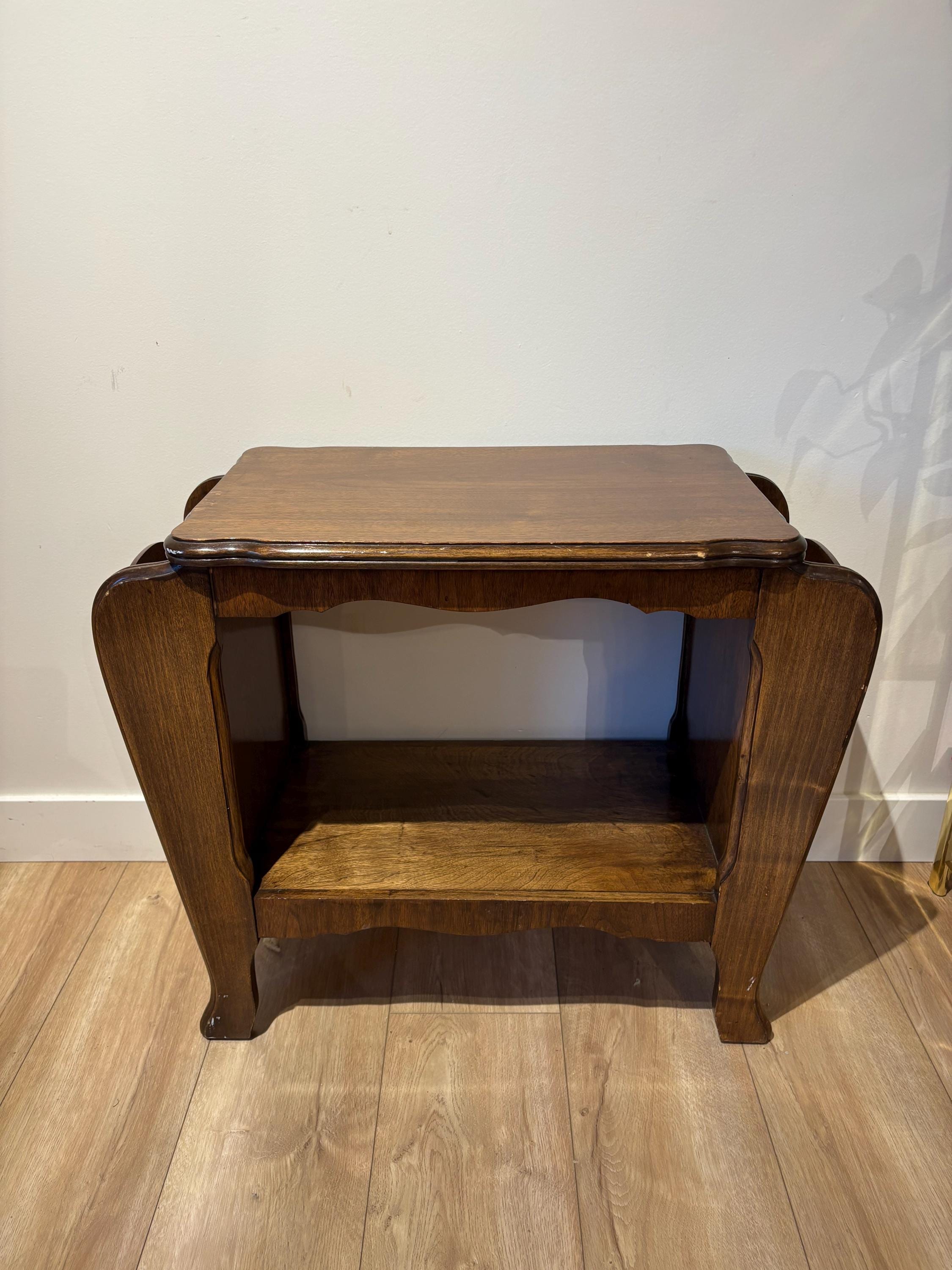 Antique Side Table With Magazine Holder - Etsy Canada