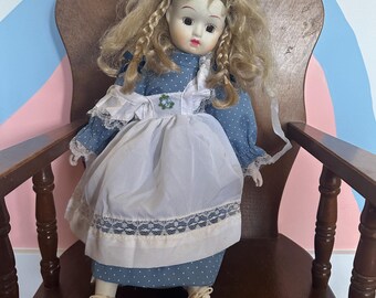 Vintage Porcelain Doll, Blue Dress - Etsy