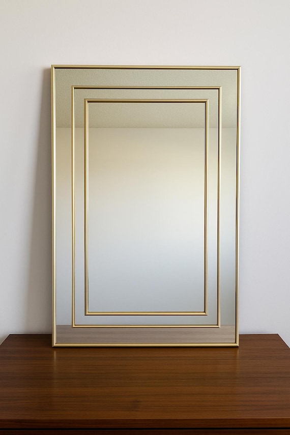 大型ヴィンテージ ハリウッド リージェンシー ゴールドミラー、80 年代