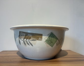 Juego de 2 cuencos apilables de gres con borde y diseño de hojas texturizadas de Corelle Coordinates / Juego de 1 cuarto de galón y 3 cuartos de galón.