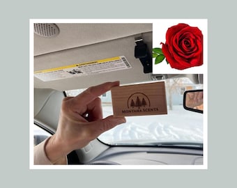 Rose Scent Car Air Freshener, Cedar Wood Visor Clip