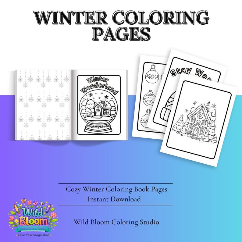 Winter Coloring Pages Printable | Cozy Winter Coloring Book for Kids ...