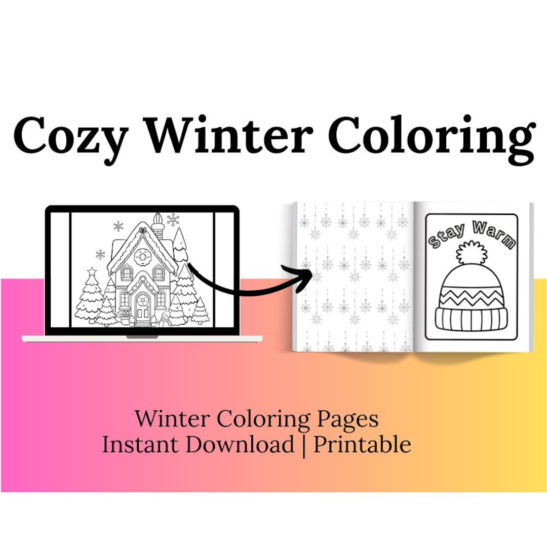 Winter Coloring Pages Printable | Cozy Winter Coloring Book for Kids ...