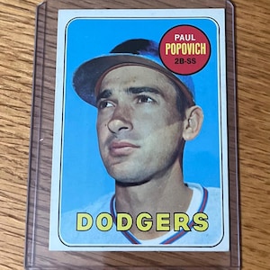 Los Angeles Dodgers 1960&#39;s Vintage Baseball Cards (Assorted 5-Pack), Classic 1900&#39;s Trading Cards, Unique Affordable Gift for Baseball Fan