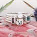 Stackable Sterling Silver Family Birthstone and Initial Ring Set • BESTSELLER • Mothers Ring Set •  New Mom Gift • Gemstone Stack Rings 