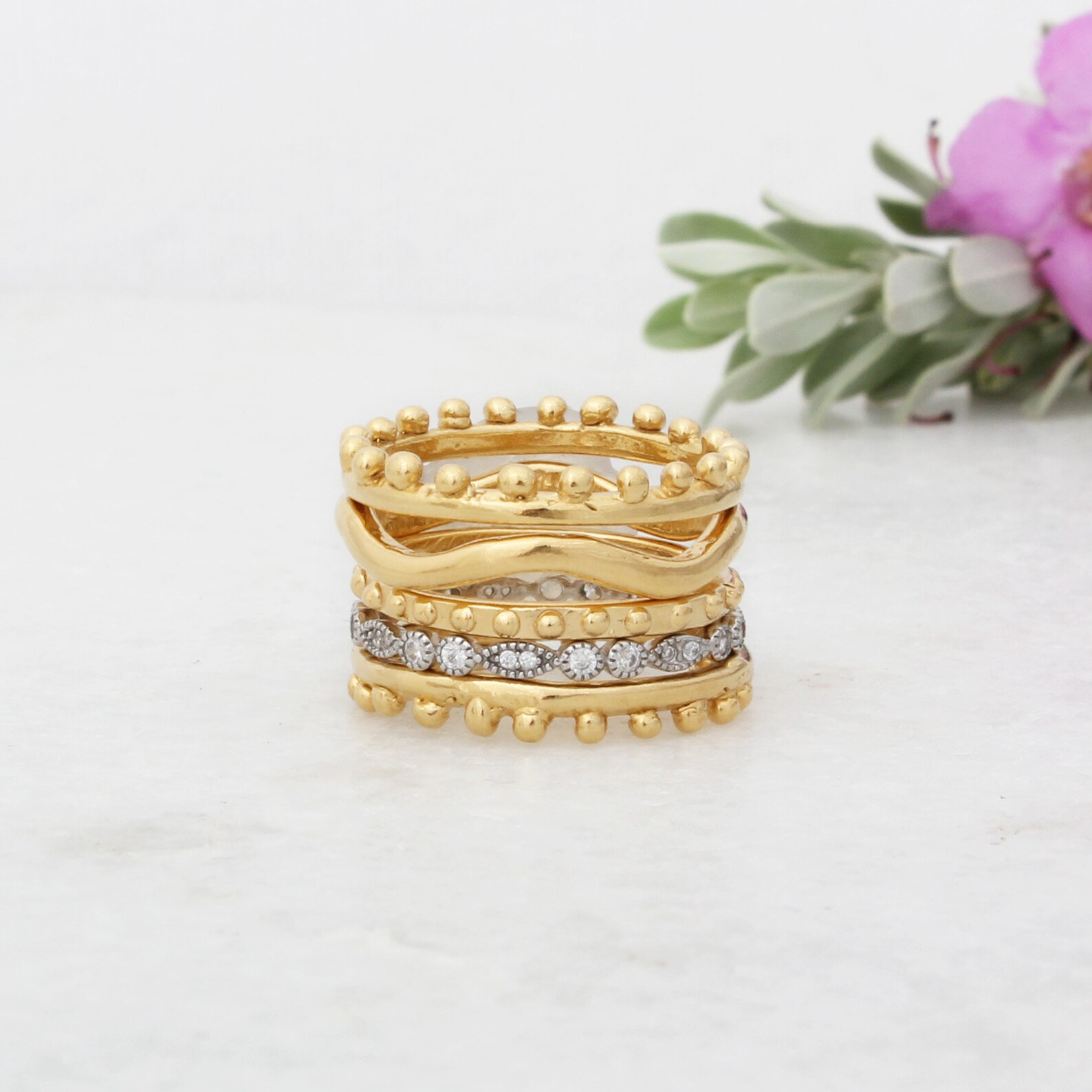 Gold Stack Rings | Stackable Bands | Handmade Jewelry | Stacking Bands ...