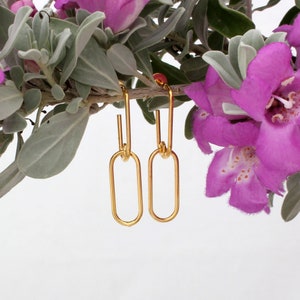 Paperclip Chain Jewelry • Chain Link Earrings • Cable Link Earrings • Minimalist Gold Earrings • Gold Chain Earrings •   Minimalist Jewelry