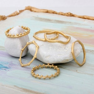 Stack Ring Set | Handmade | Stacking Gold Rings | Gold Bands | Stackable Ring Set | Dainty Rings | Wedding Bands | Unique | Mixed Metals