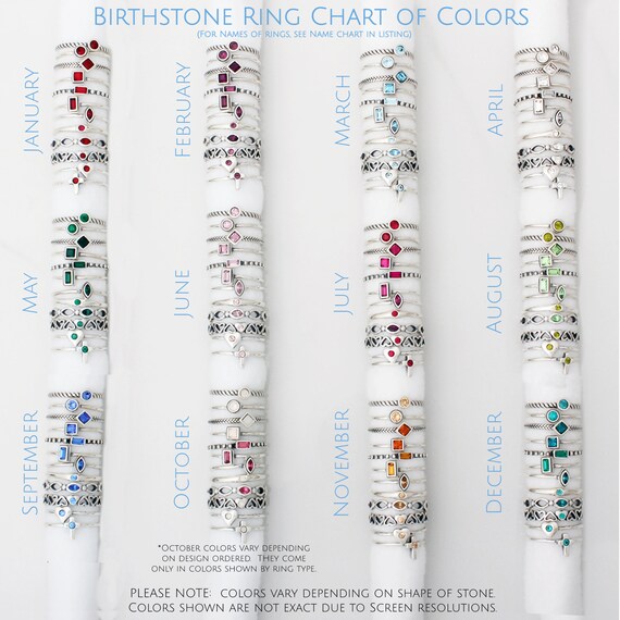 Birthstone 2024 color rings