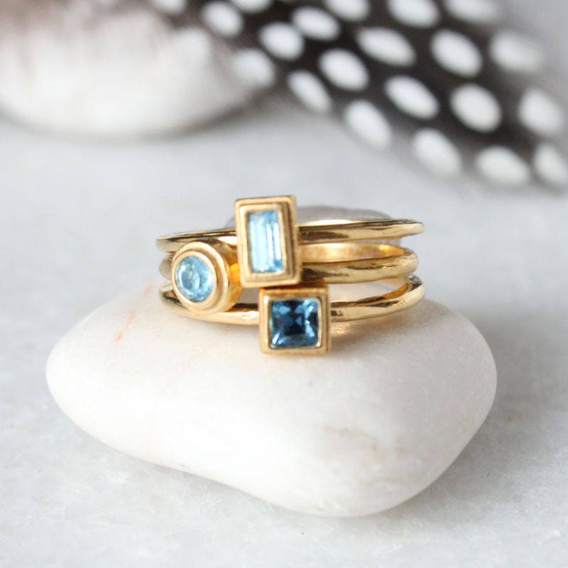 March birthstone stackable best sale rings