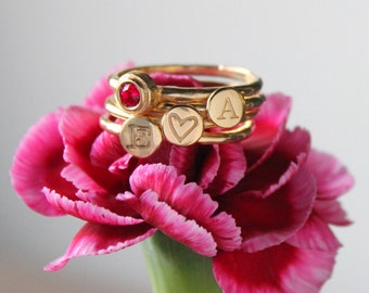 Gold stacking rings