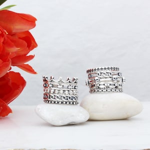 Stack Rings Sterling Silver Stackable Birthstone Ring Initial Ring Mothers Rings Ring for Mom Gemstone Rings BEST SELLER image 13