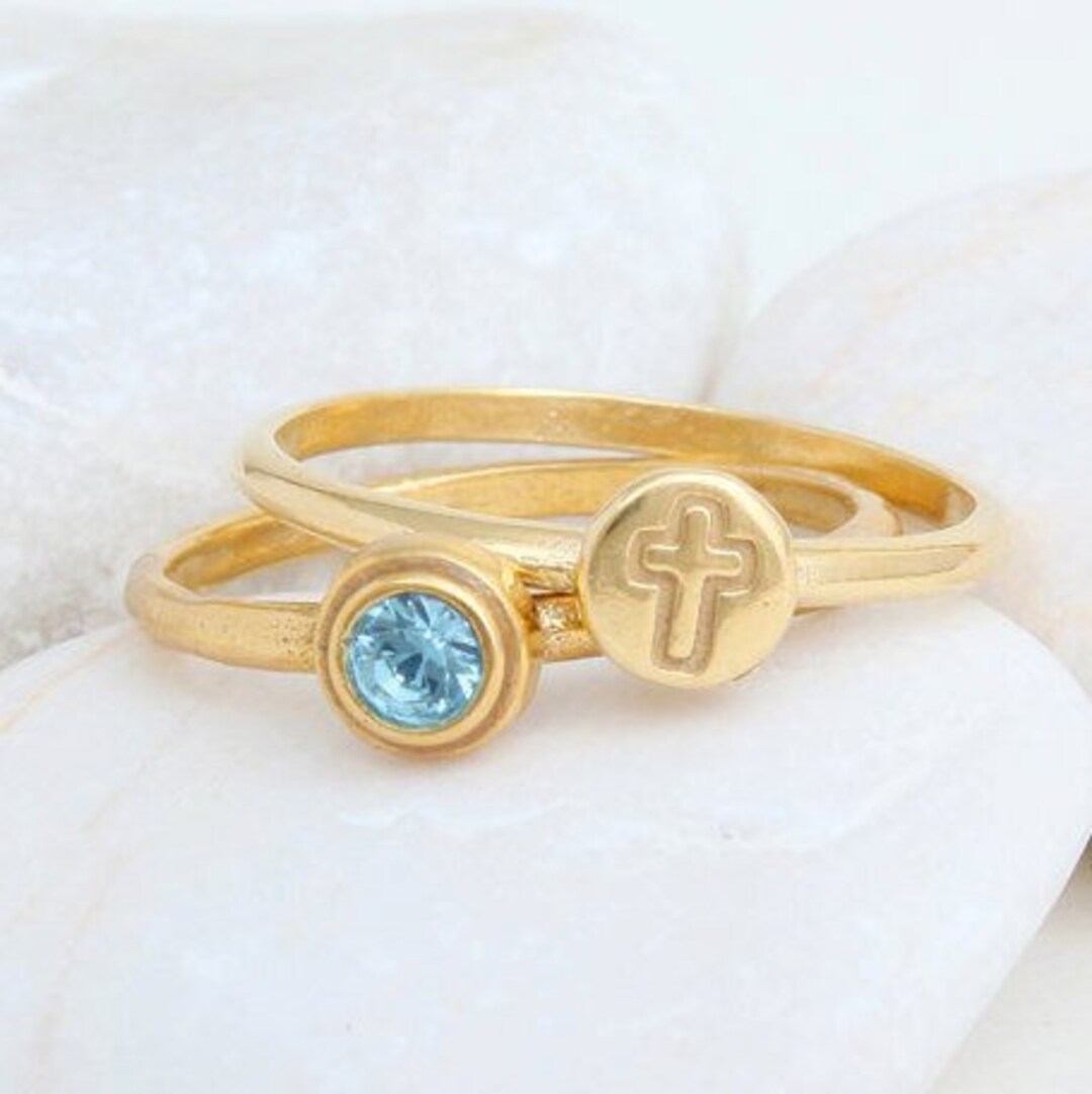 Cross Ring • Christian Ring • Religious Ring • Confirmation Ring • Gold ...