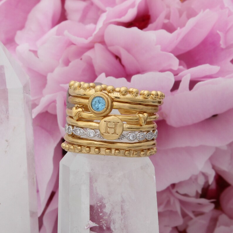 Gold Stack Rings Travel Rings Stacking Rings in 24K Gold Etsy