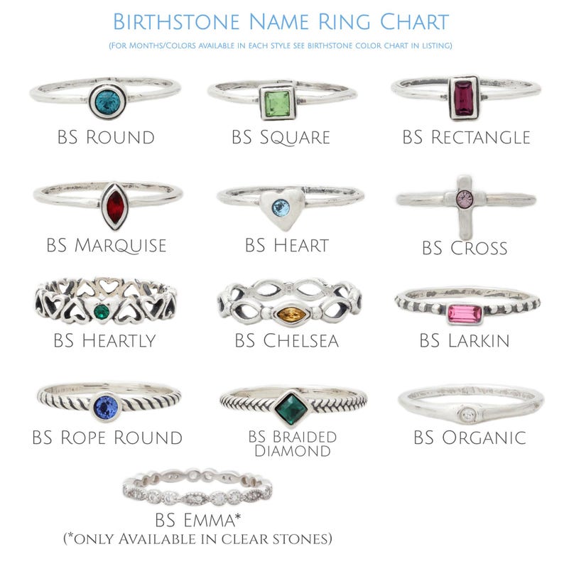Stack Rings Sterling Silver Stackable Birthstone Ring Initial Ring Mothers Rings Ring for Mom Gemstone Rings BEST SELLER image 6