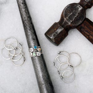 Stack Rings Sterling Silver Stackable Birthstone Ring Initial Ring Mothers Rings Ring for Mom Gemstone Rings BEST SELLER image 11