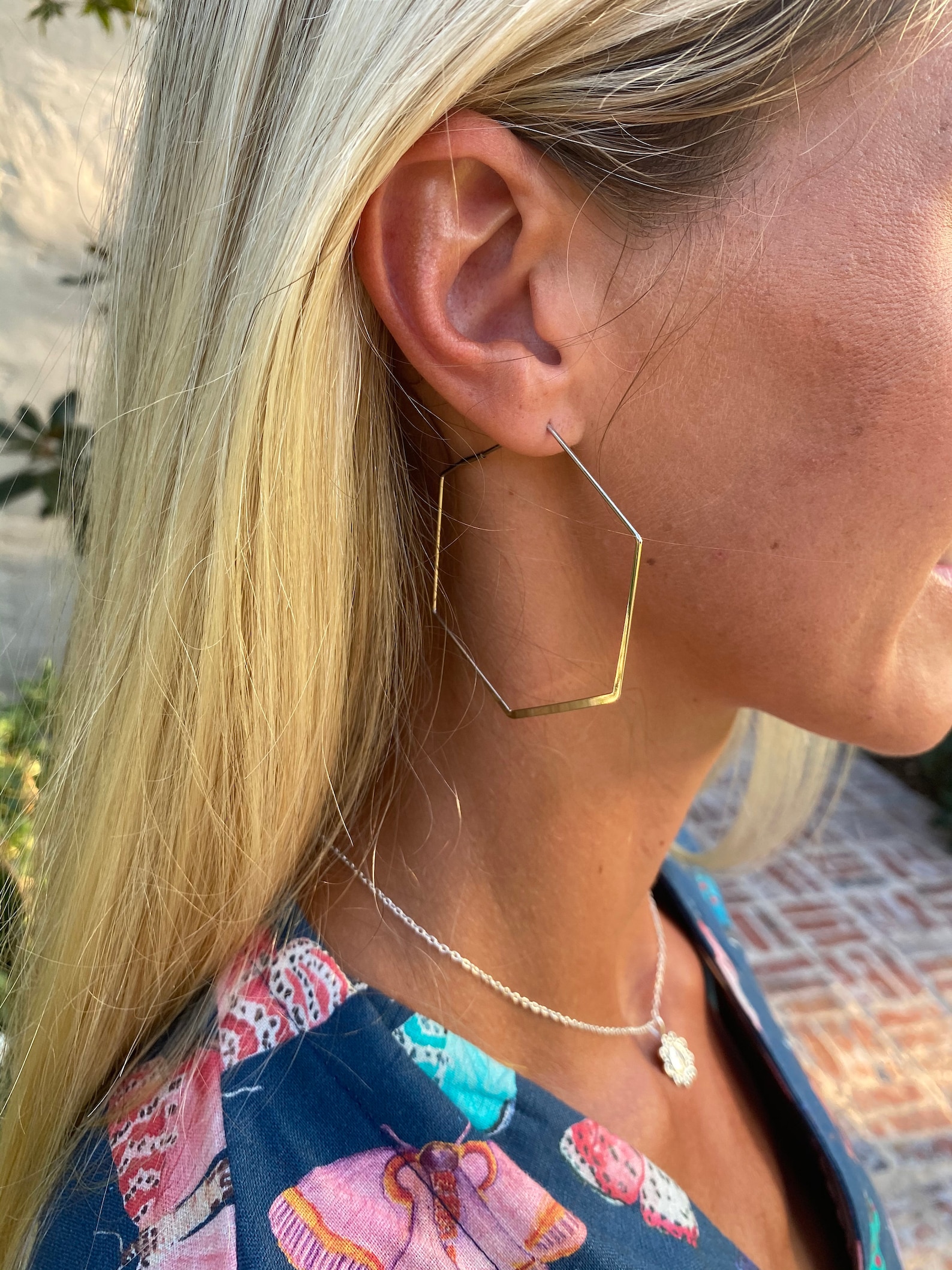 Hex Hoop Earrings Hexagon Earrings Hoop Earrings Etsy