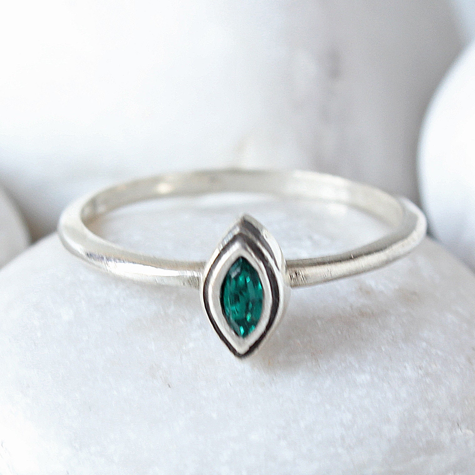 silver stackable birthstone rings