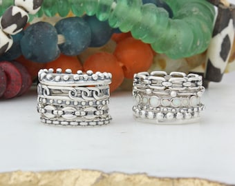 Stack Silver Rings • Birthstone Rings • Initial Rings • Sterling Silver • Ring Set • Design Your Own Ring •  Unique Gift for Her