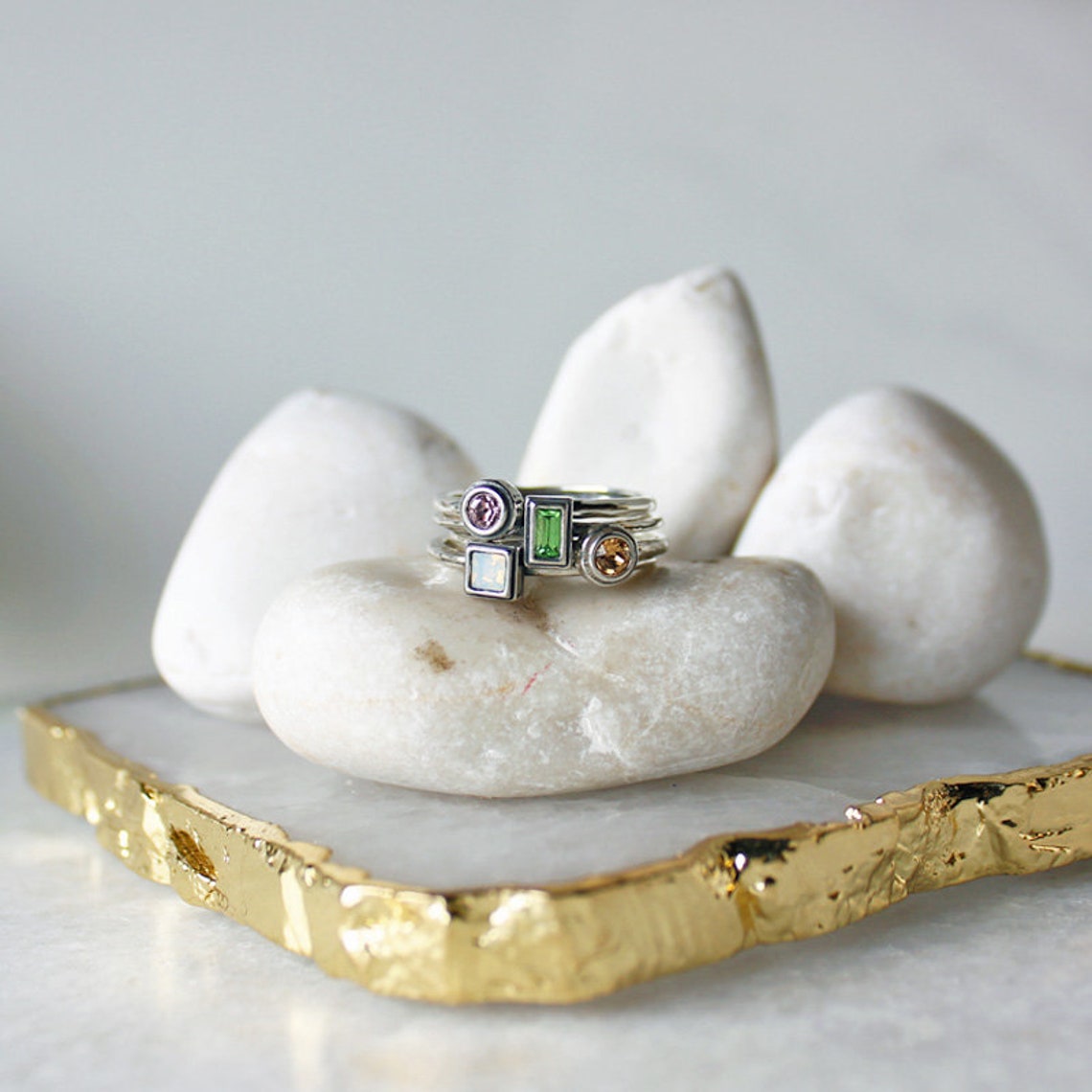 September November Rings November Birthstone Ring in Silver. Stackable Mothers Ring With Topaz ...