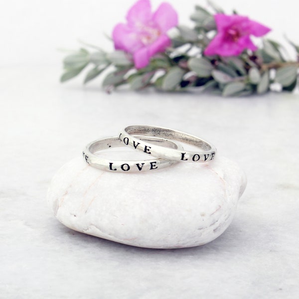 Silver Love Ring - Etsy